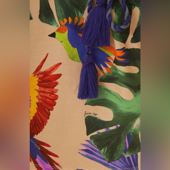 NWT Farm Rio Sand Macaw Jungle Organic Cotton T-Shirt Dress - Picture 5 of 14